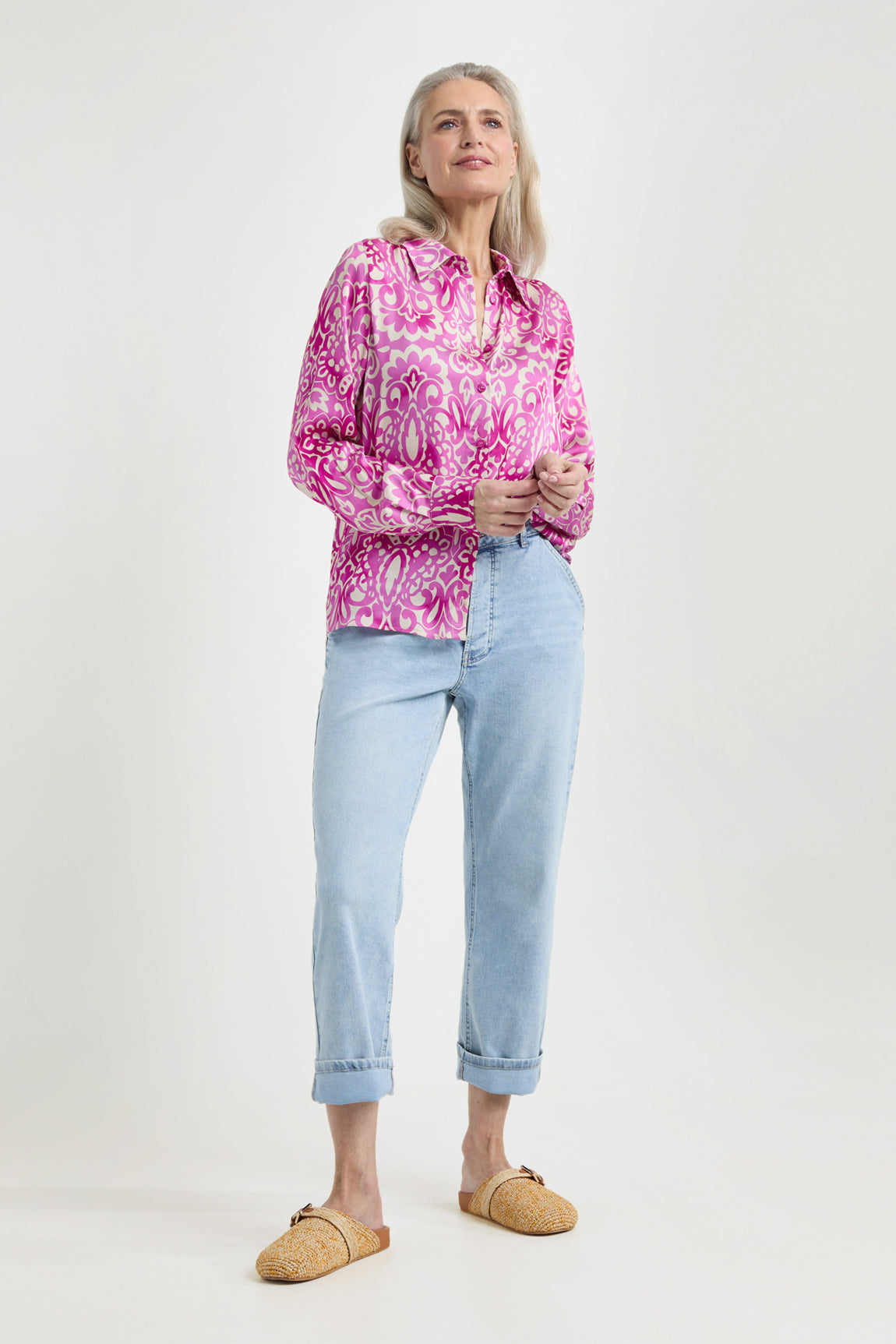 Jack blouse | Fuchsia print