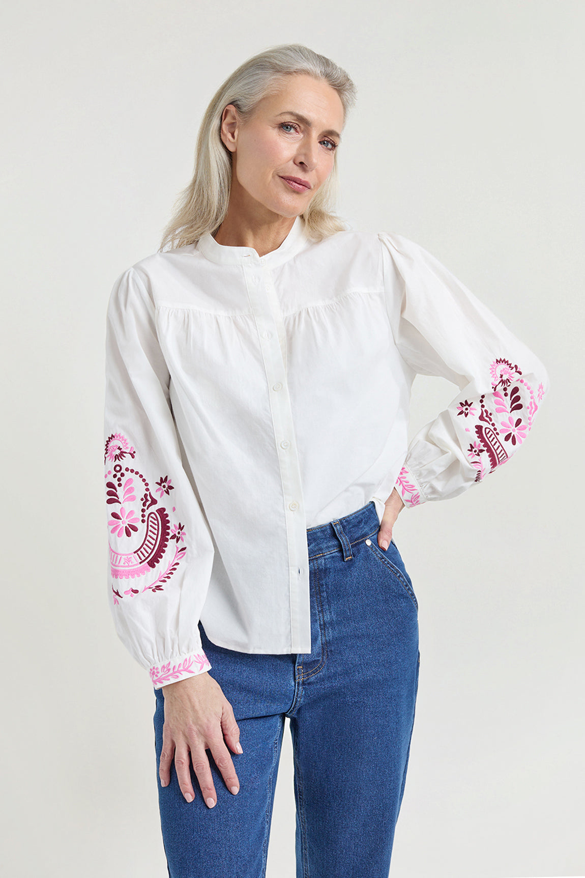 Joris blouse | Fuchsia print