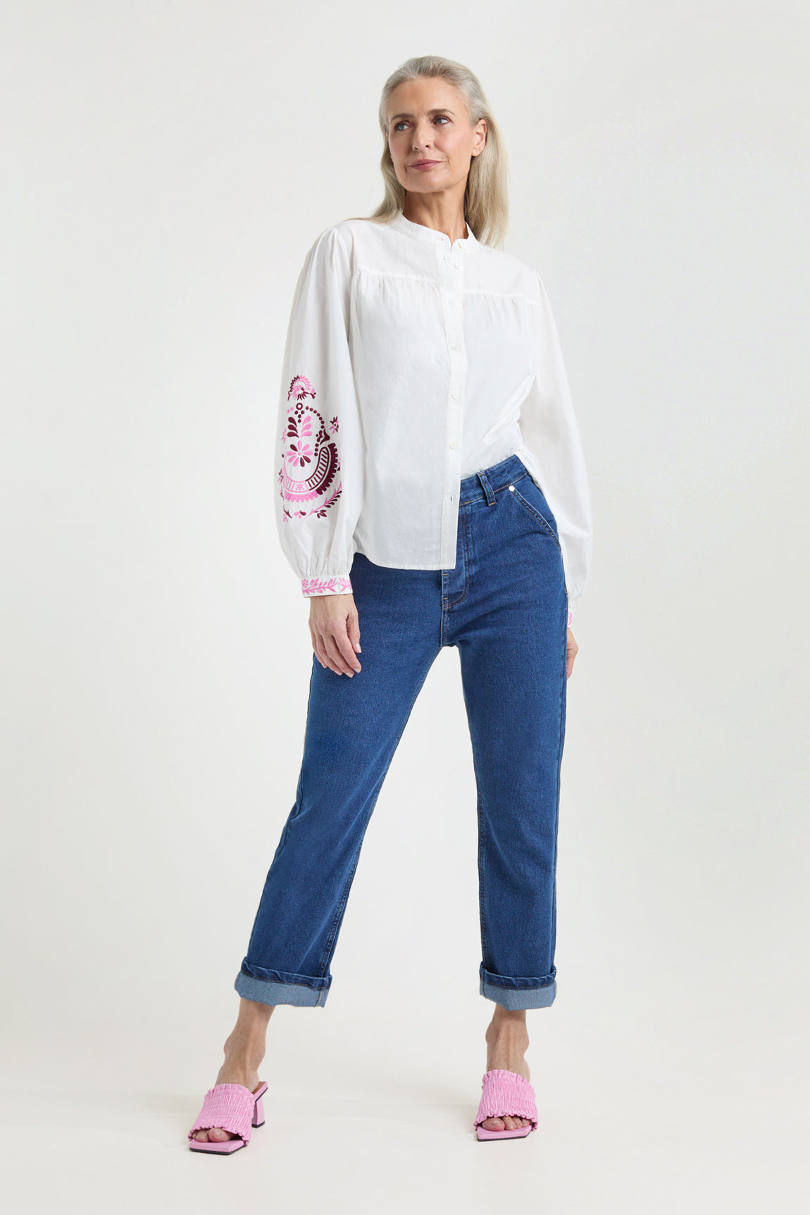 Joris blouse | Fuchsia print