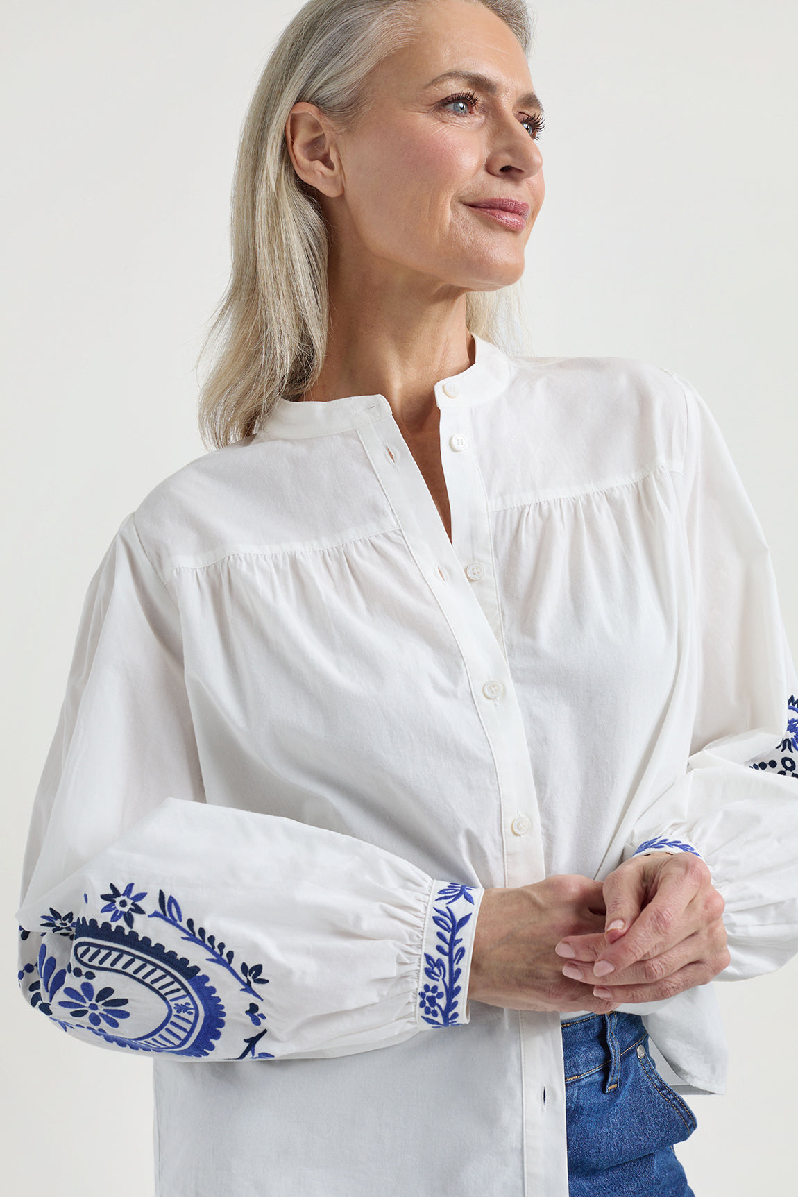 Joris blouse | Royal Blue print