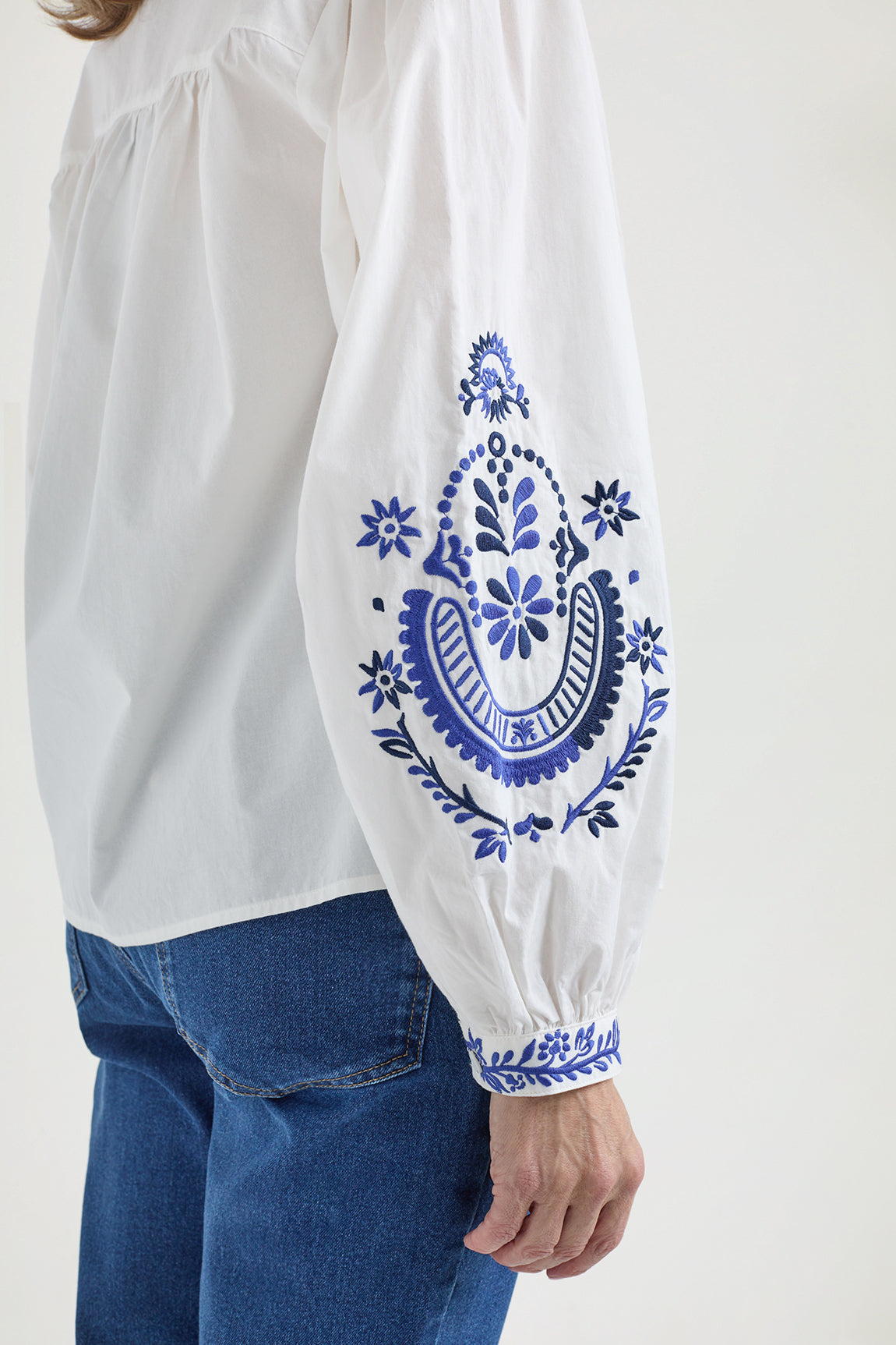 Joris blouse | Royal Blue print