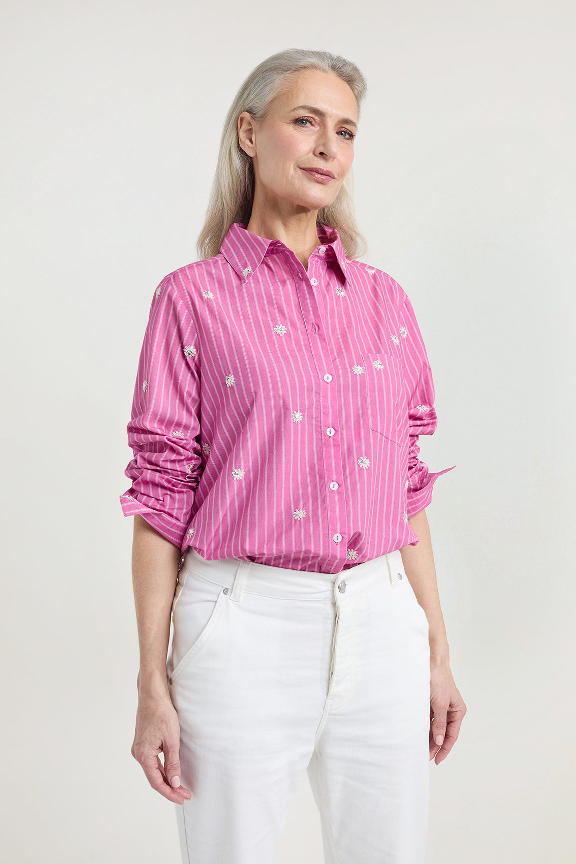 Juul blouse | Stripe Fuchia