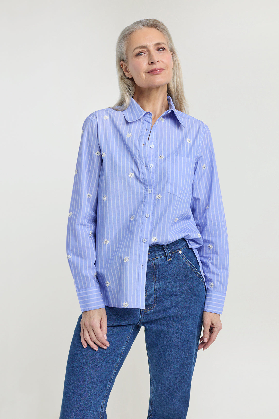 Juul blouse | Lavender stripe