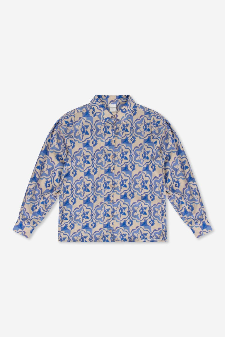 Jack blouse | Royal Blue print