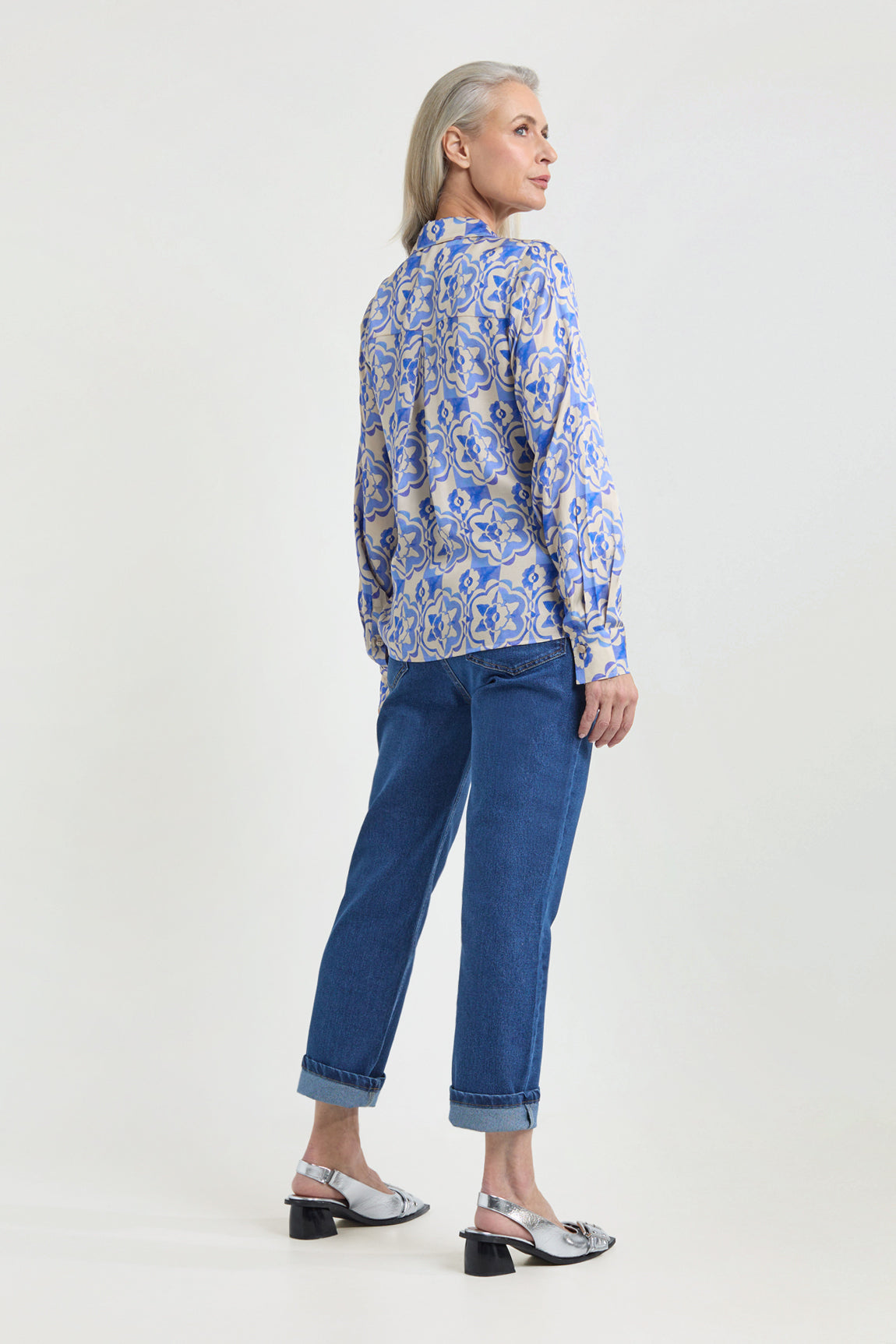 Jack blouse | Royal Blue print