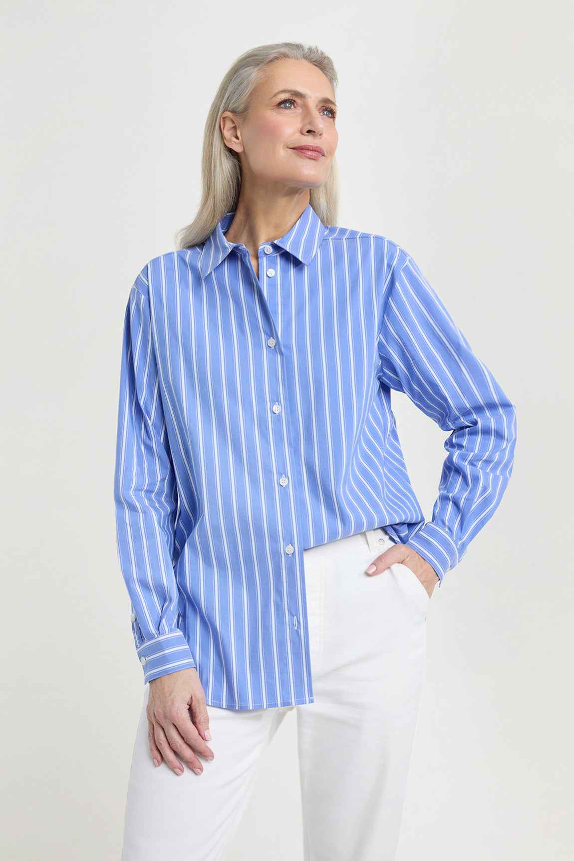 Jessica blouse | Royal Blue stripe