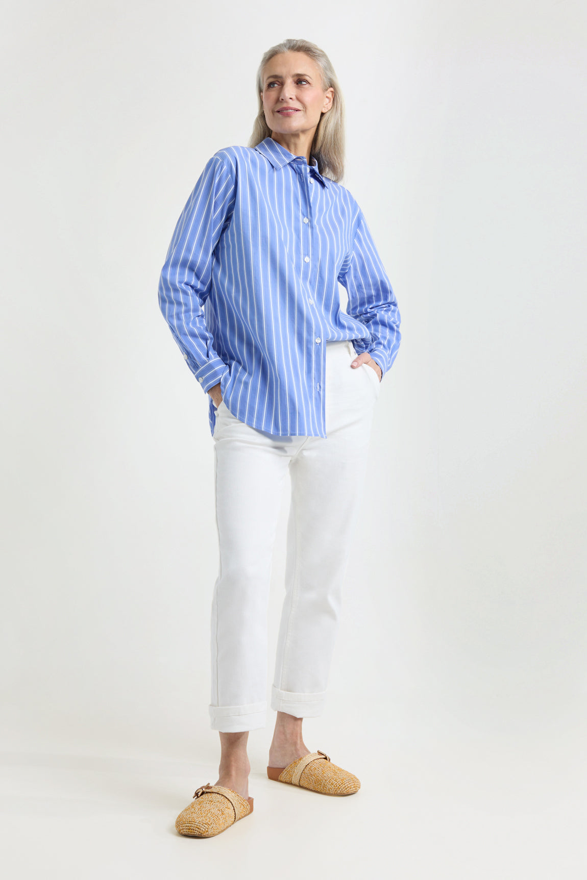 Jessica blouse | Royal Blue stripe