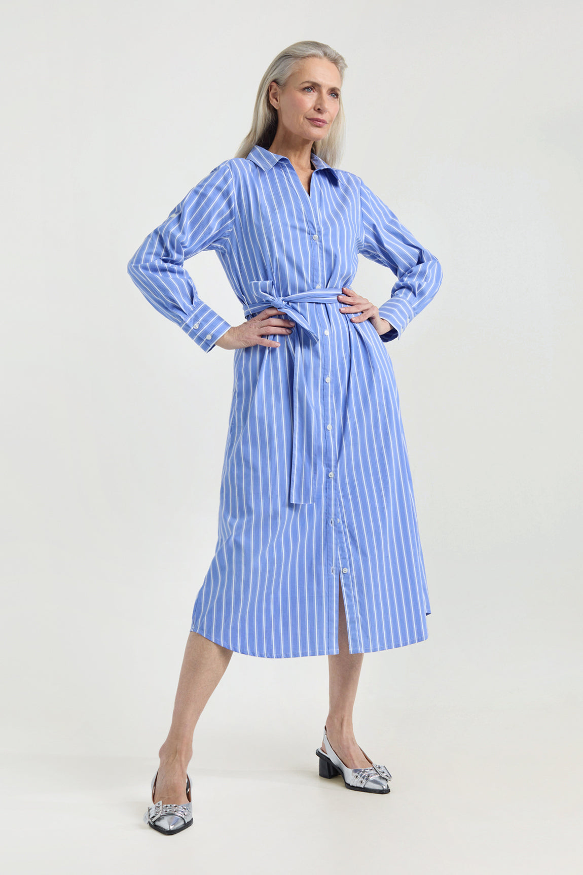 Julio dress | Royal Blue stripe