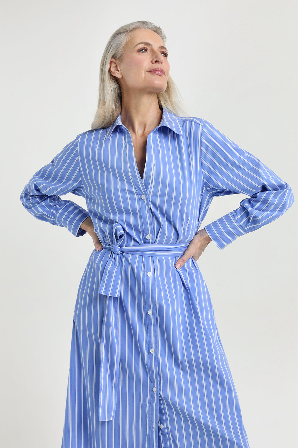 Julio dress | Royal Blue stripe