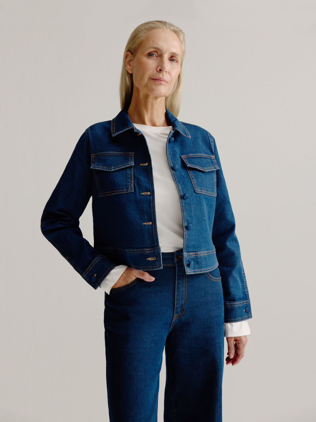 Lindy jacket | Mid Blue jeans