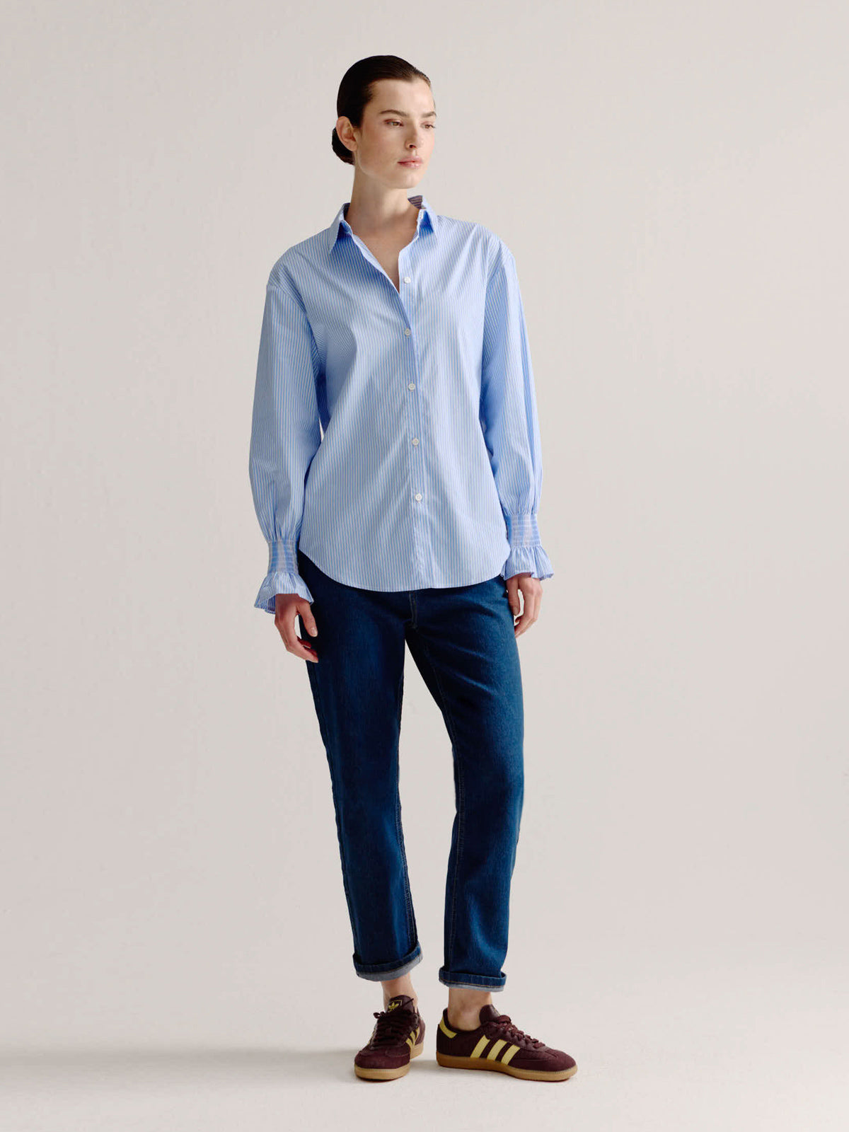 Leontien Blouse | Light Blue stripe
