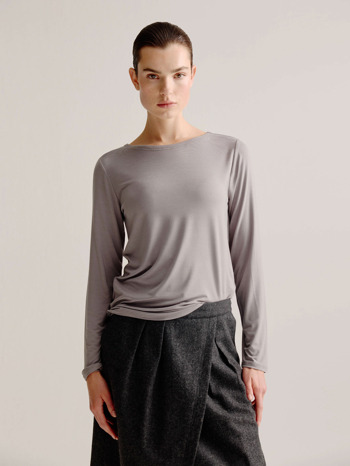 Aline t-shirt solid | Steel Grey