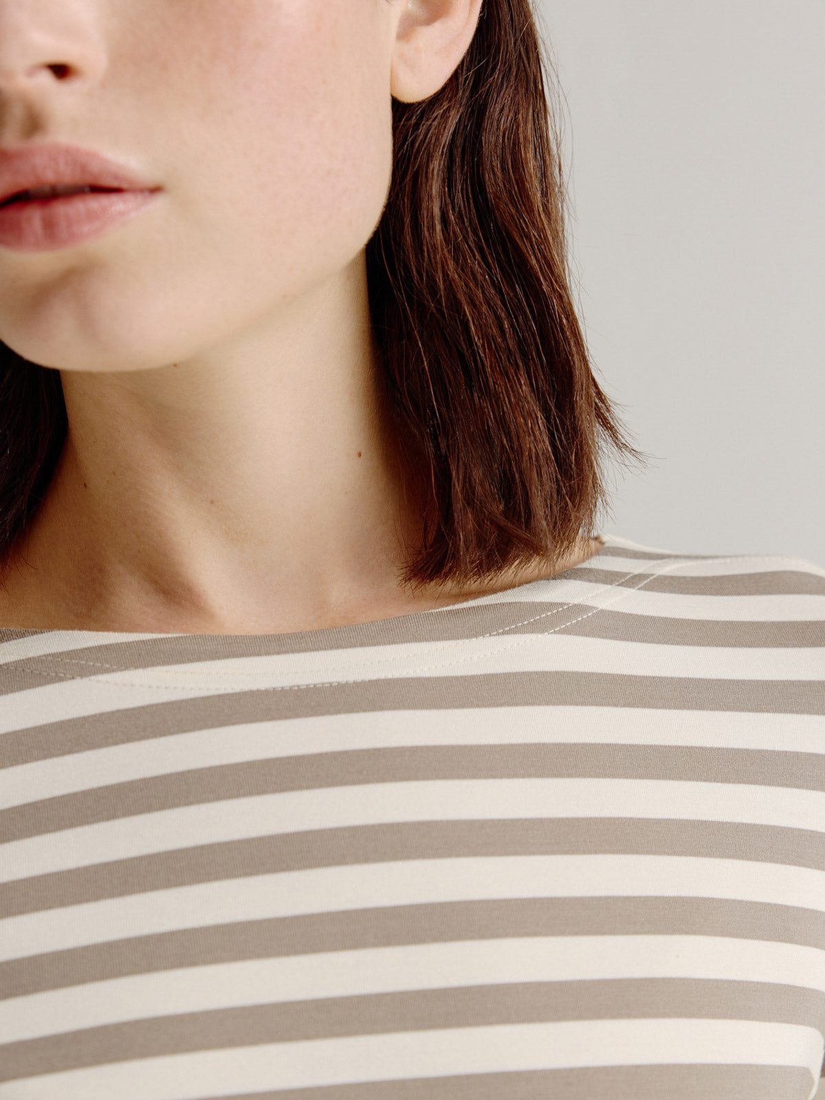 Aline t-shirt stripe | Light Khaki