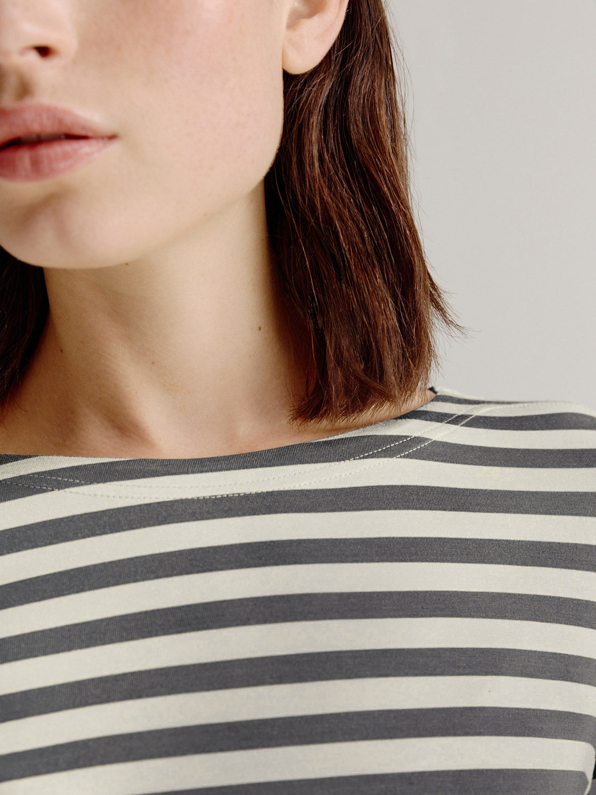 Aline t-shirt stripe | Steel Grey