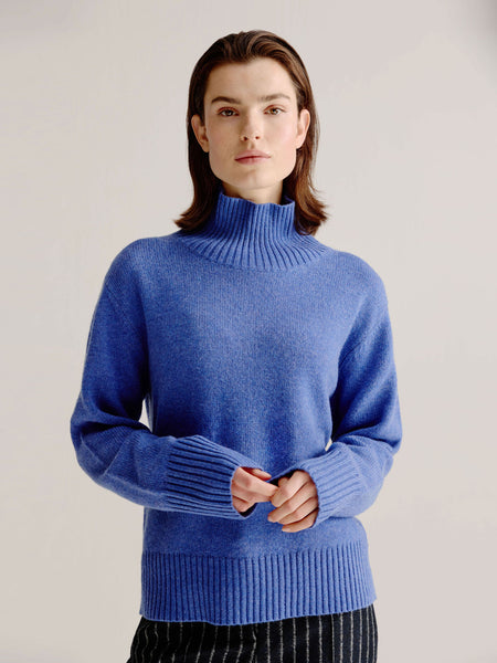 【Qoo】crepuscule Mohair Polo Neck Blue Auralee Brushed Super Kid Mohair Polo - Blue | Garmentory