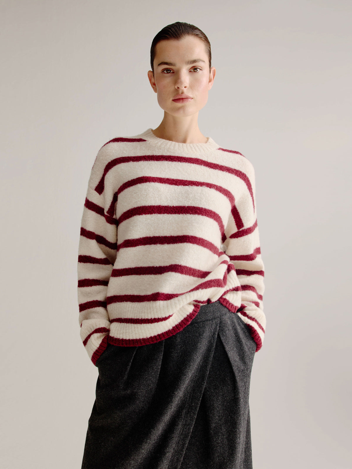 Lorena sweater | Bordeaux stripe