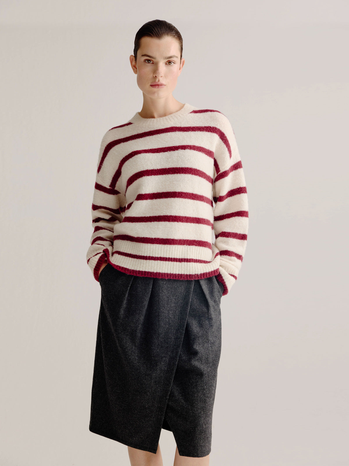 Lorena sweater | Bordeaux stripe