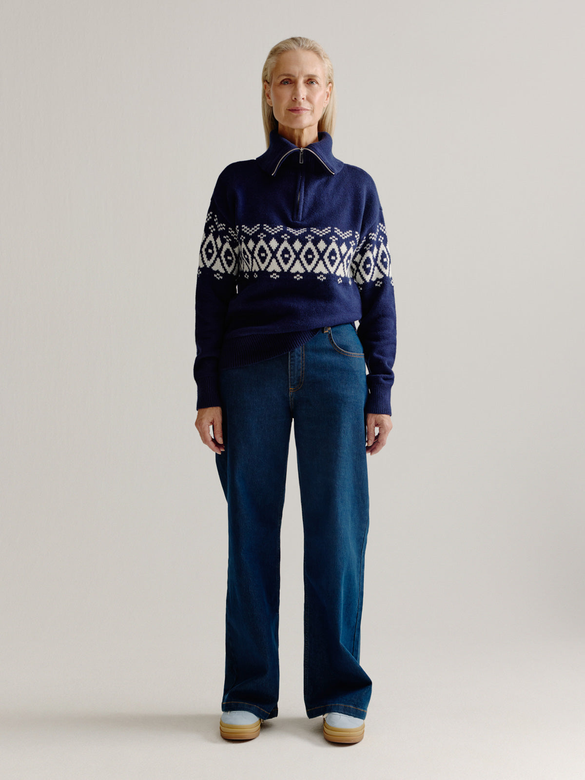 Lydia sweater | Navy print
