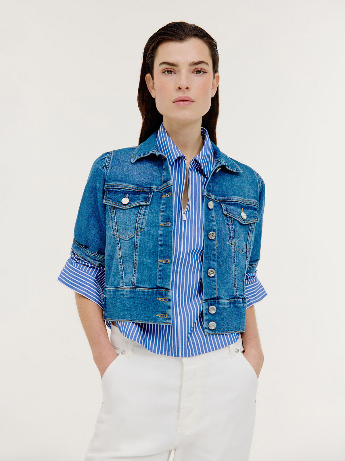 Baran jacket | Mid Blue jeans