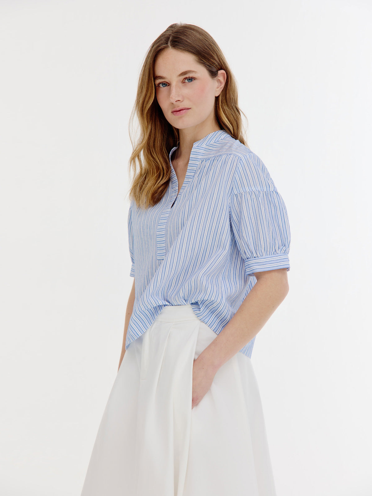 Bregje Blouse | Light Blue stripe