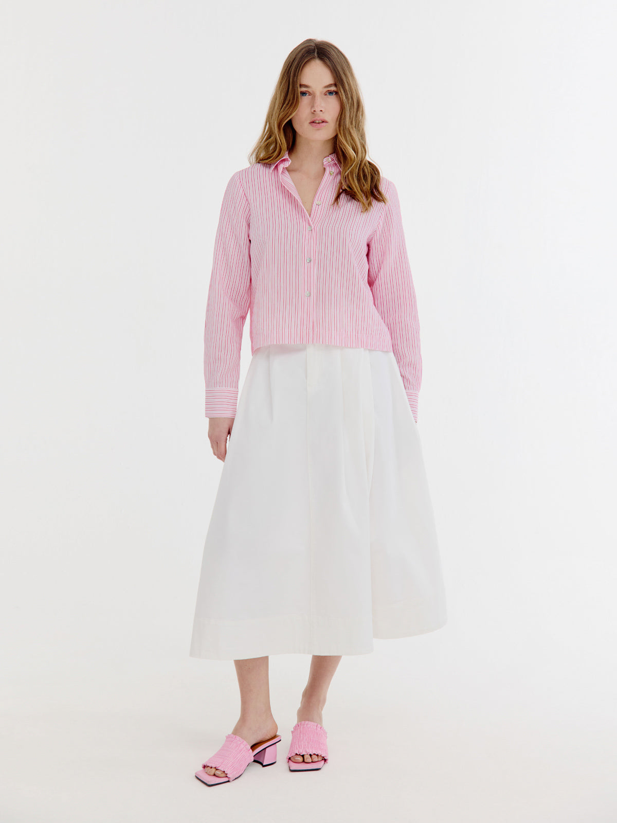 Boaz Blouse | Light Pink stripe