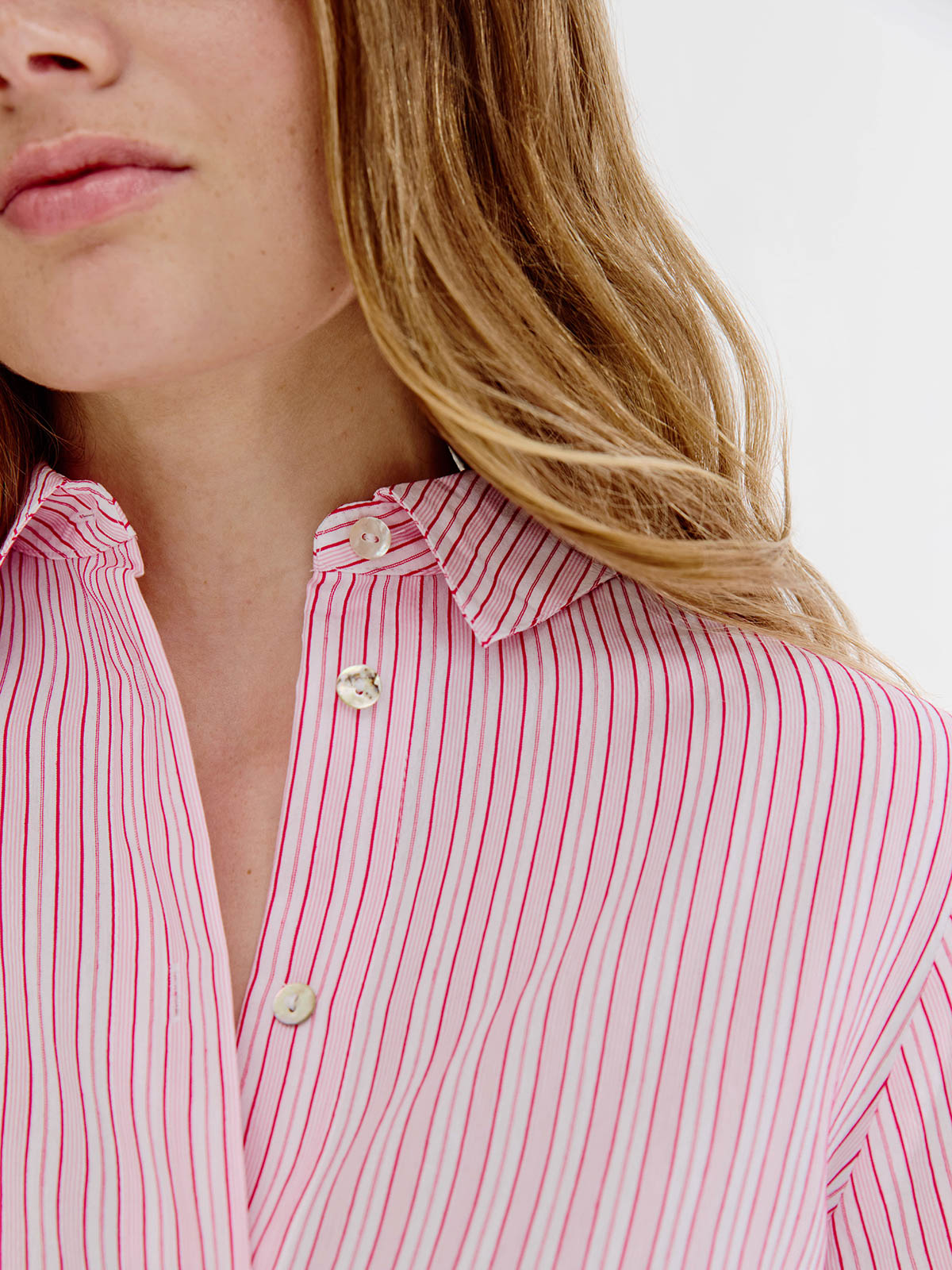 Boaz Blouse | Light Pink stripe