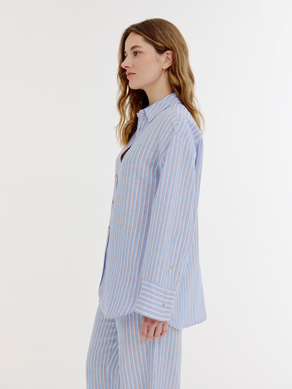 Brandy Blouse | Light Blue stripe