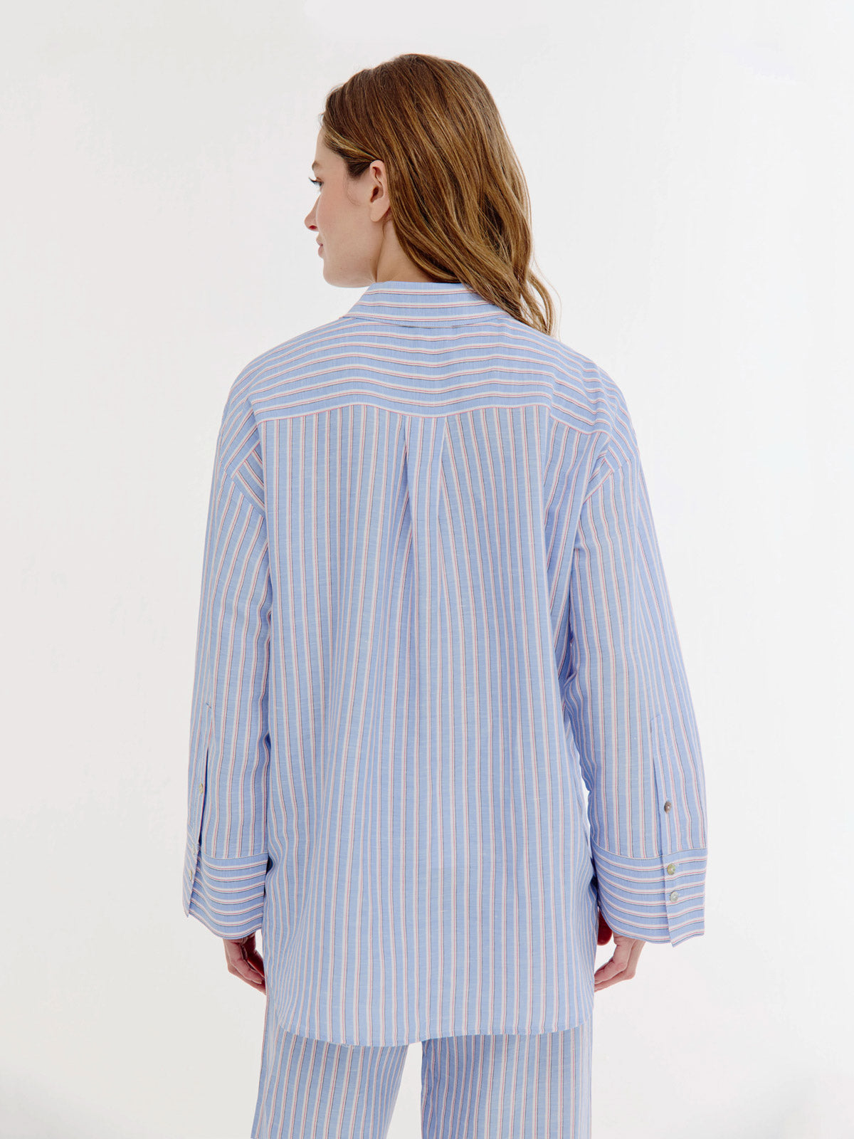Brandy Blouse | Light Blue stripe