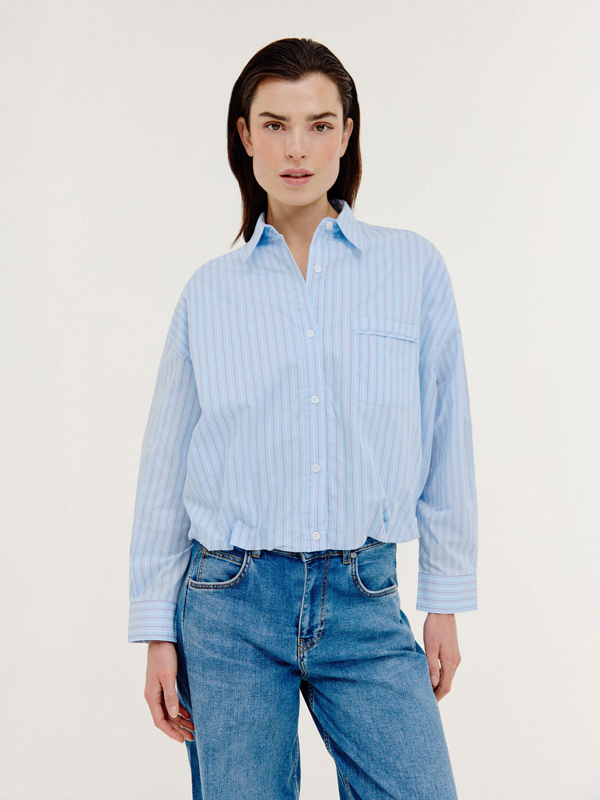 Bink Blouse | Light Blue stripe