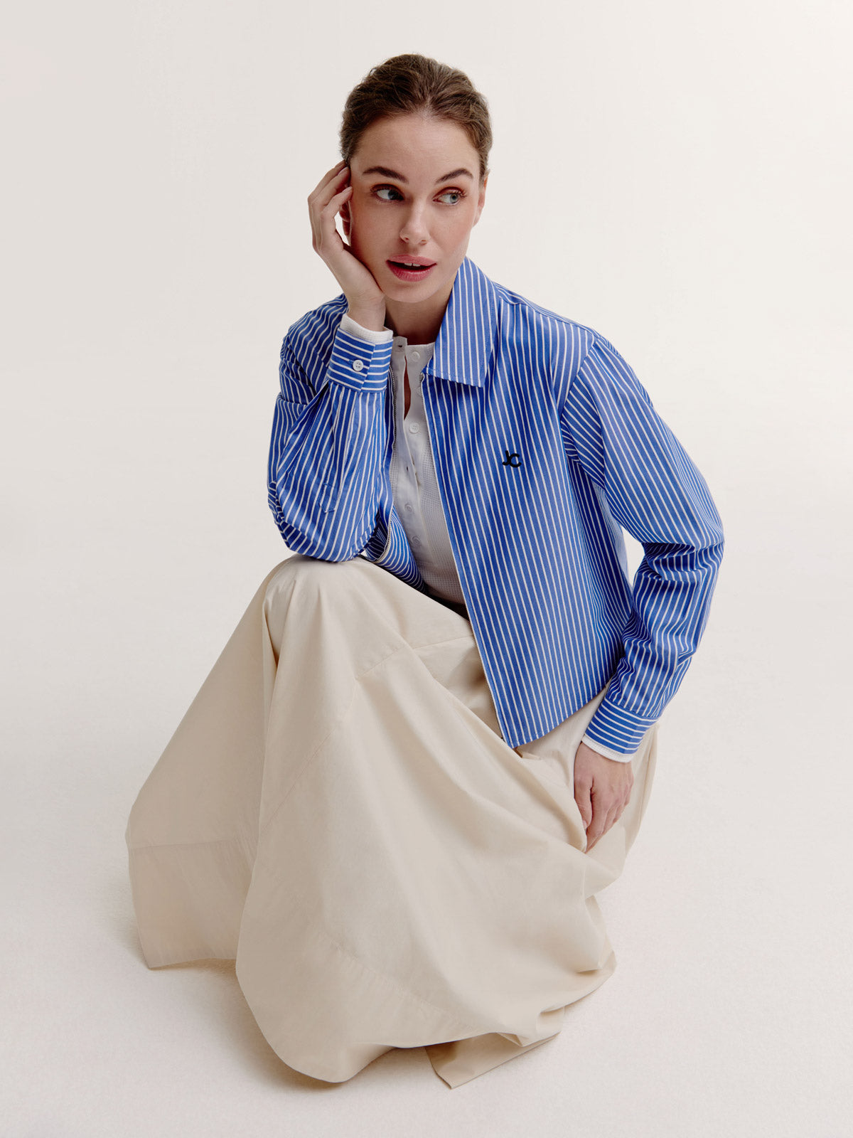 Bodine Blouse | Navy stripe