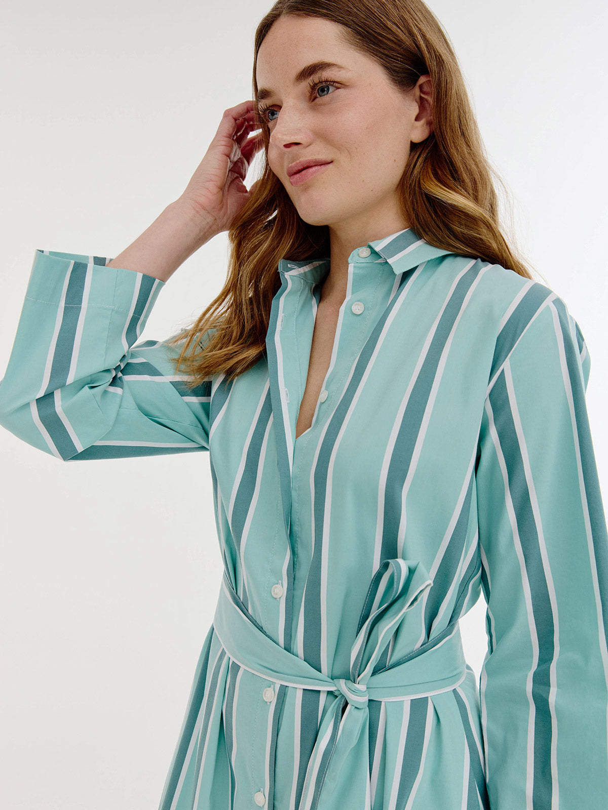 Boudewijn Dress | Wasabi Green Stripe
