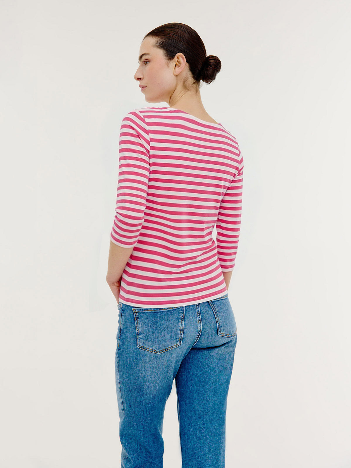 Brit T-shirt | Framboos stripe