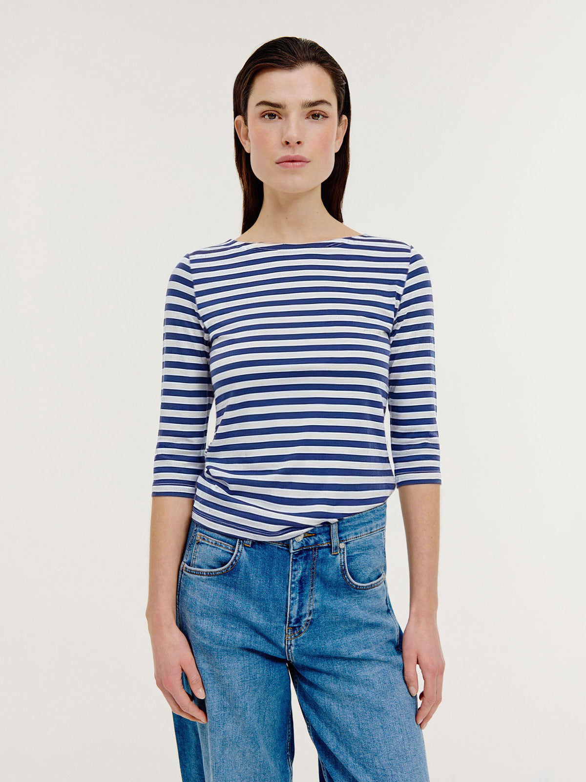 Brit T-shirt | Indigo stripe