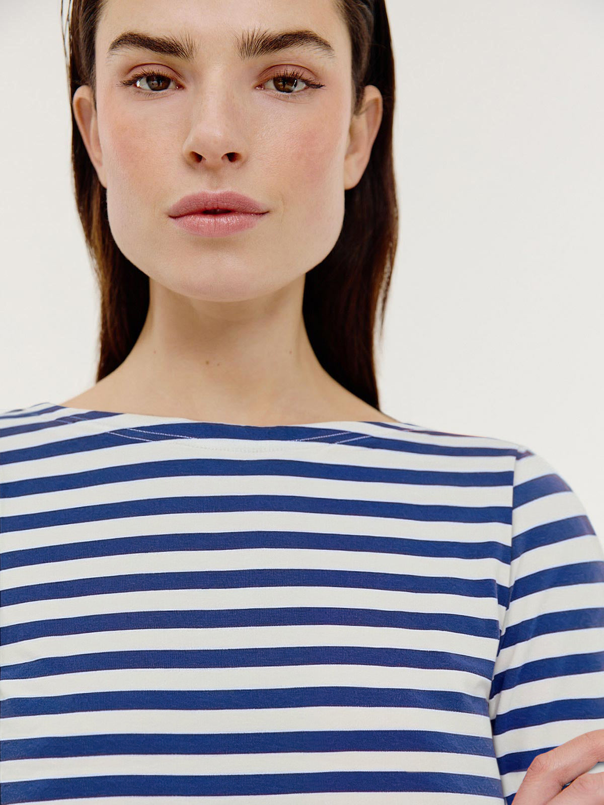 Brit T-shirt | Indigo stripe