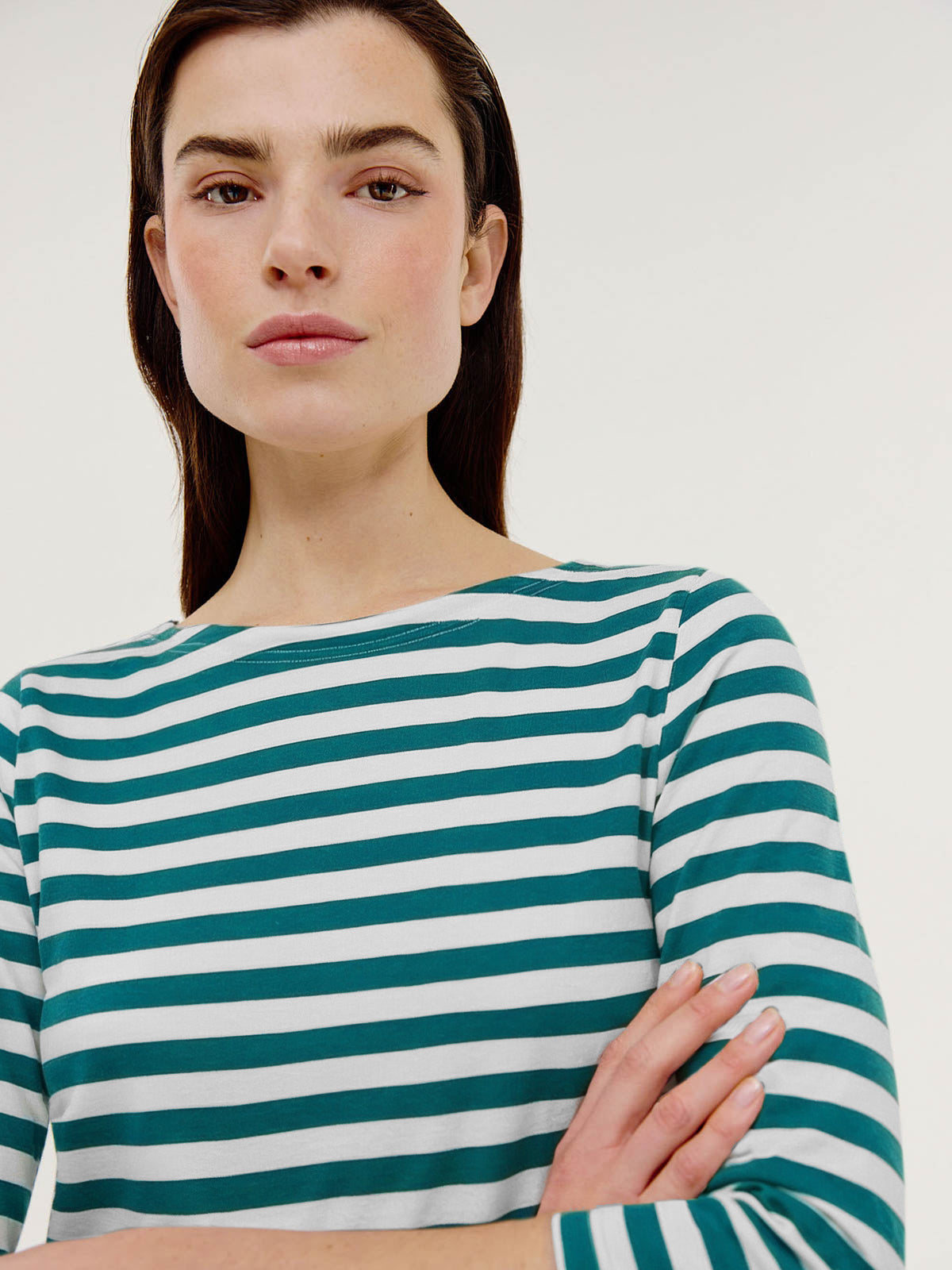 Brit T-shirt | Dark Green stripe