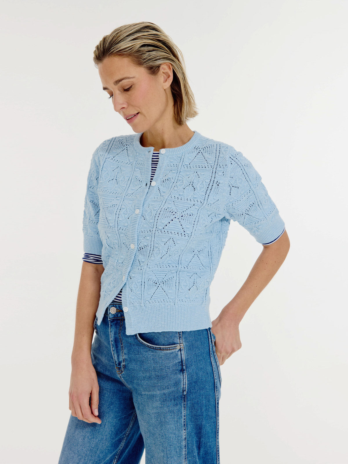 Beau Cardigan – Short Openwork Cardigan