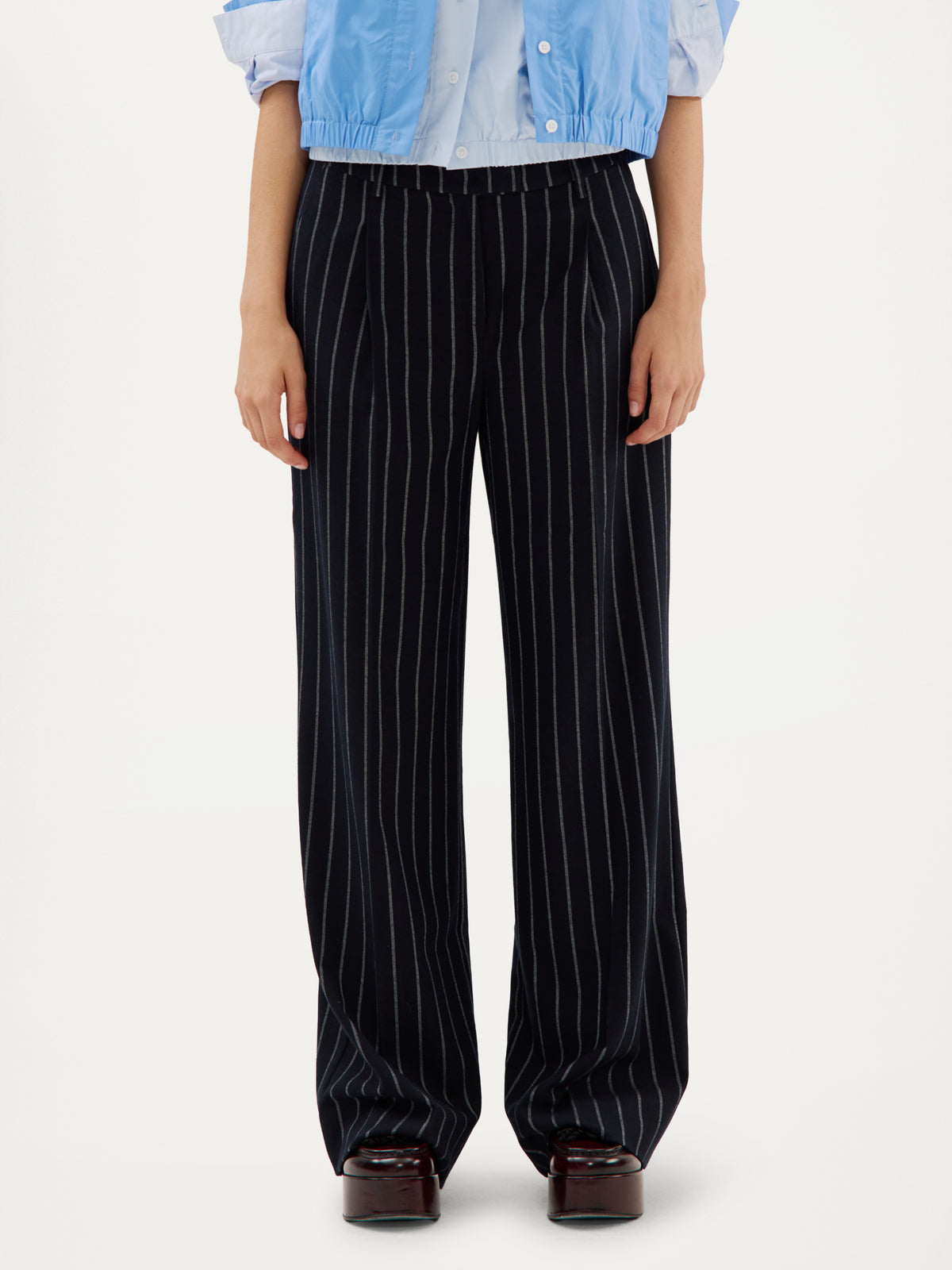 Clio Pant | Navy stripe