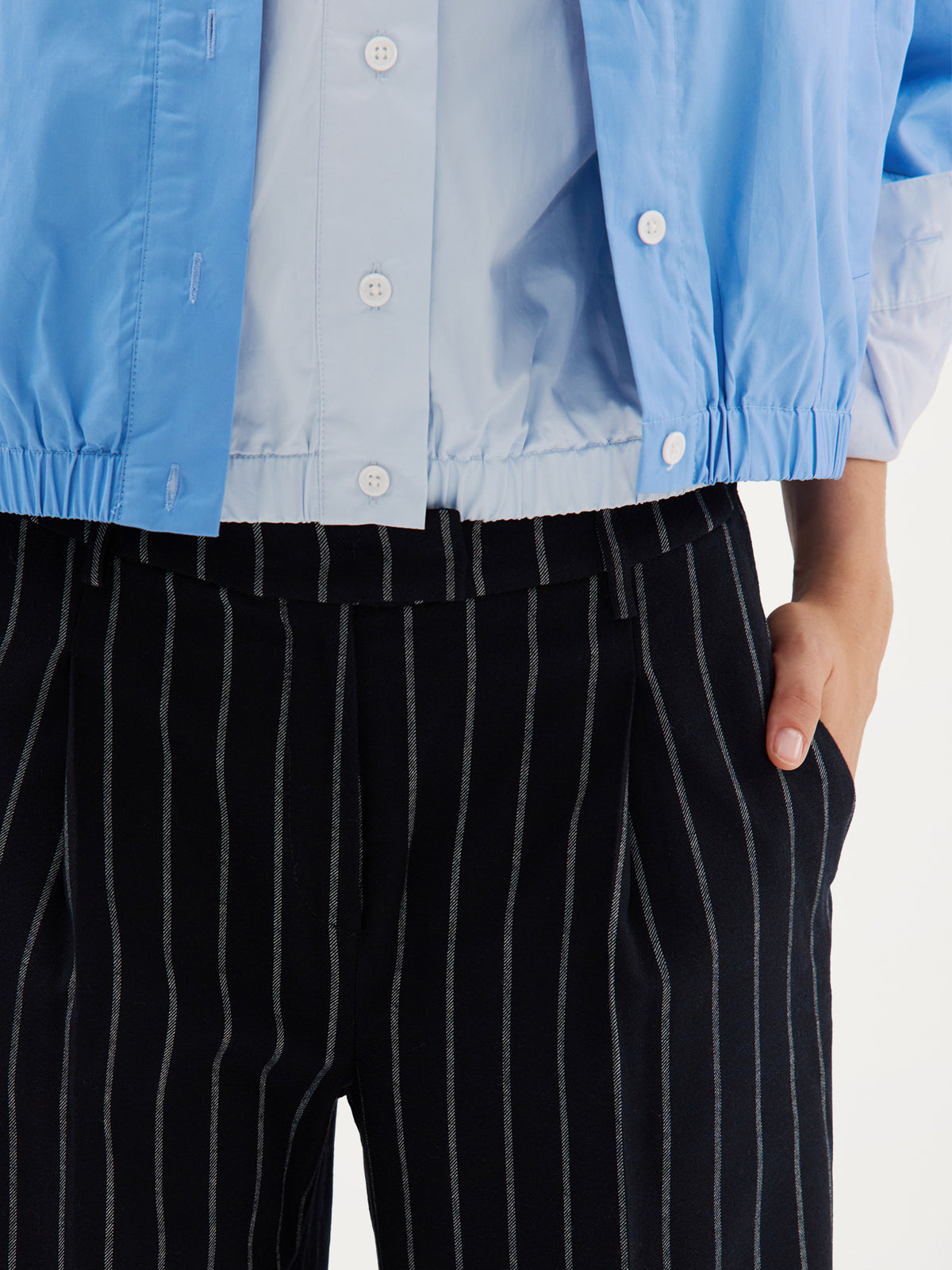 Clio Pant | Navy stripe