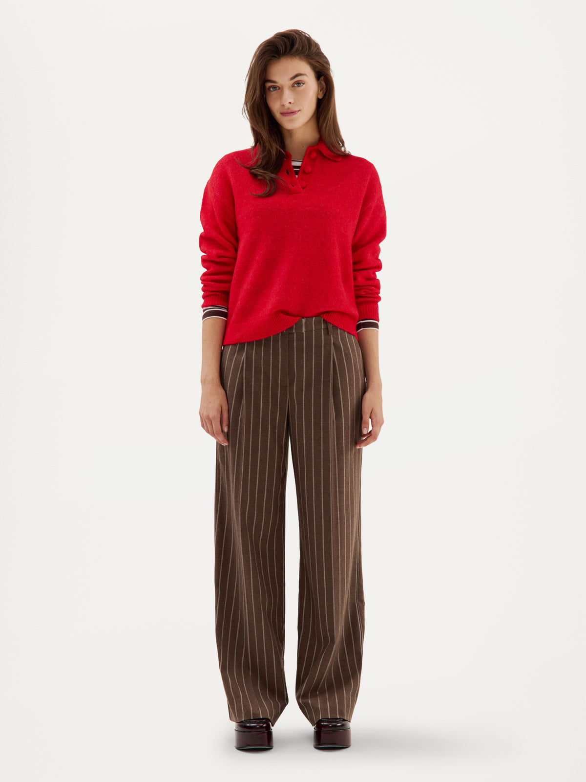 Clio Pant | Brown stripe