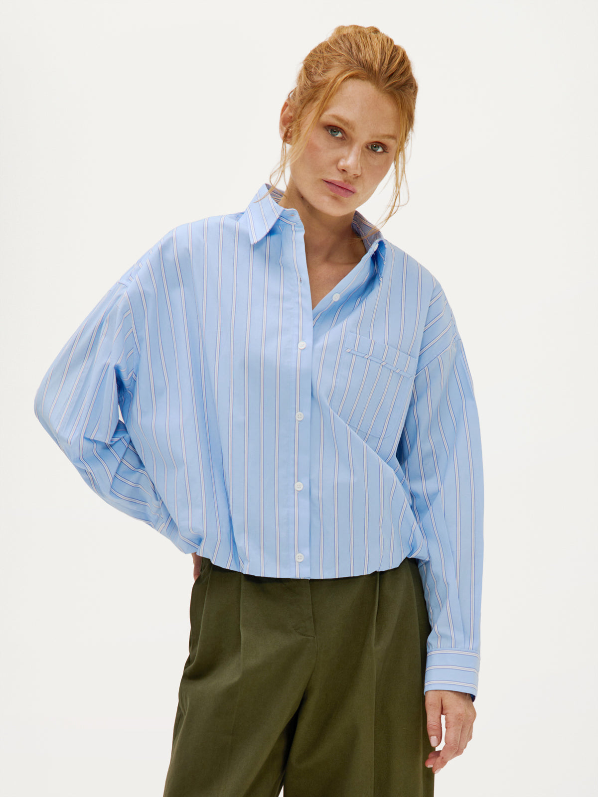 Bink Blouse | Light Blue stripe