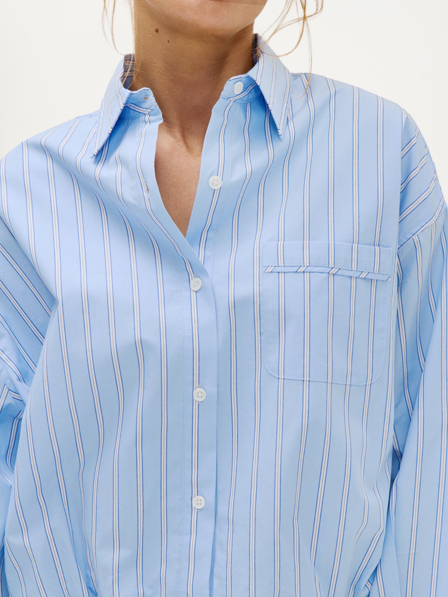 Bink Blouse | Light Blue stripe