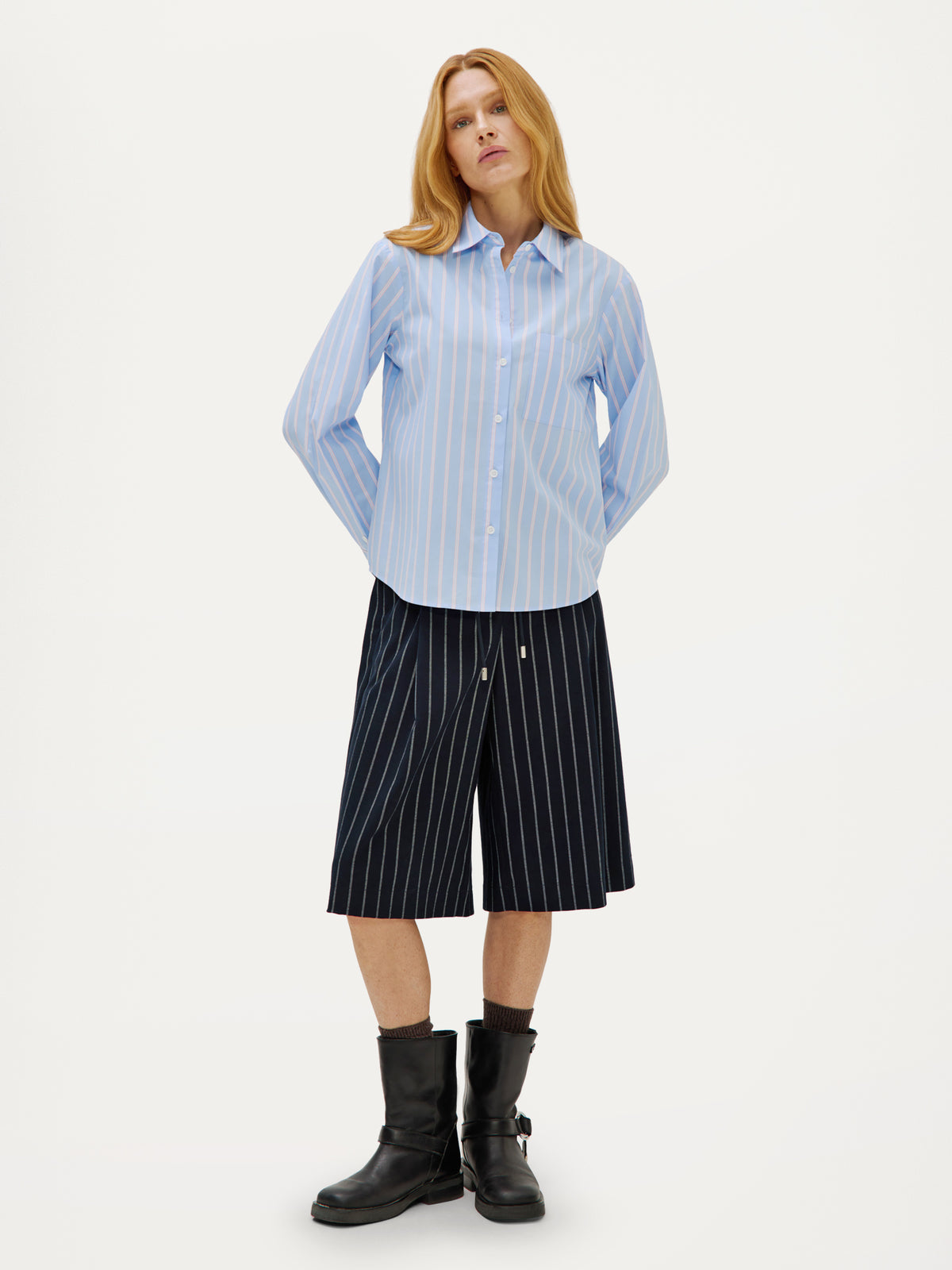 Leon Blouse | Light Blue stripe