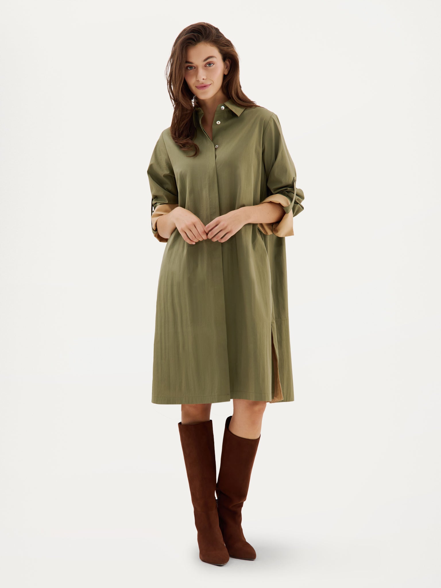 Caron Dress | Moss Green