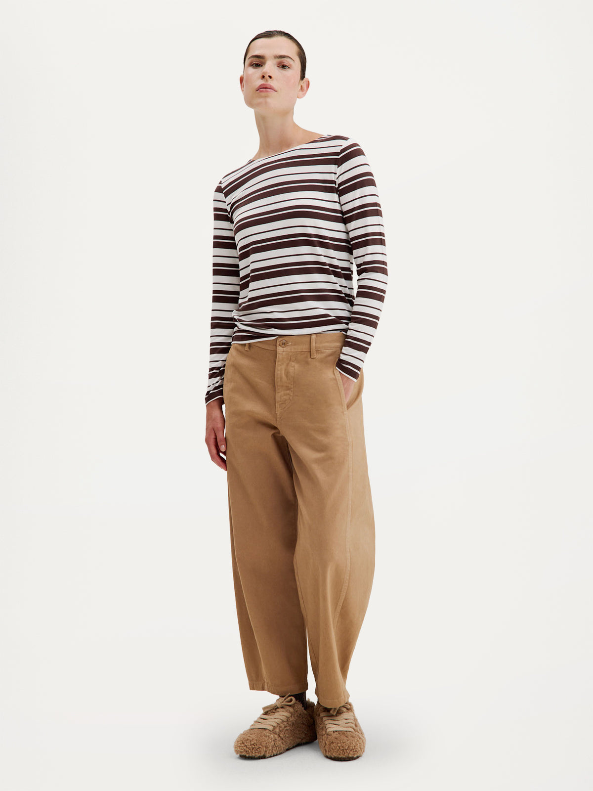 Aline T-Shirt | Brown stripe