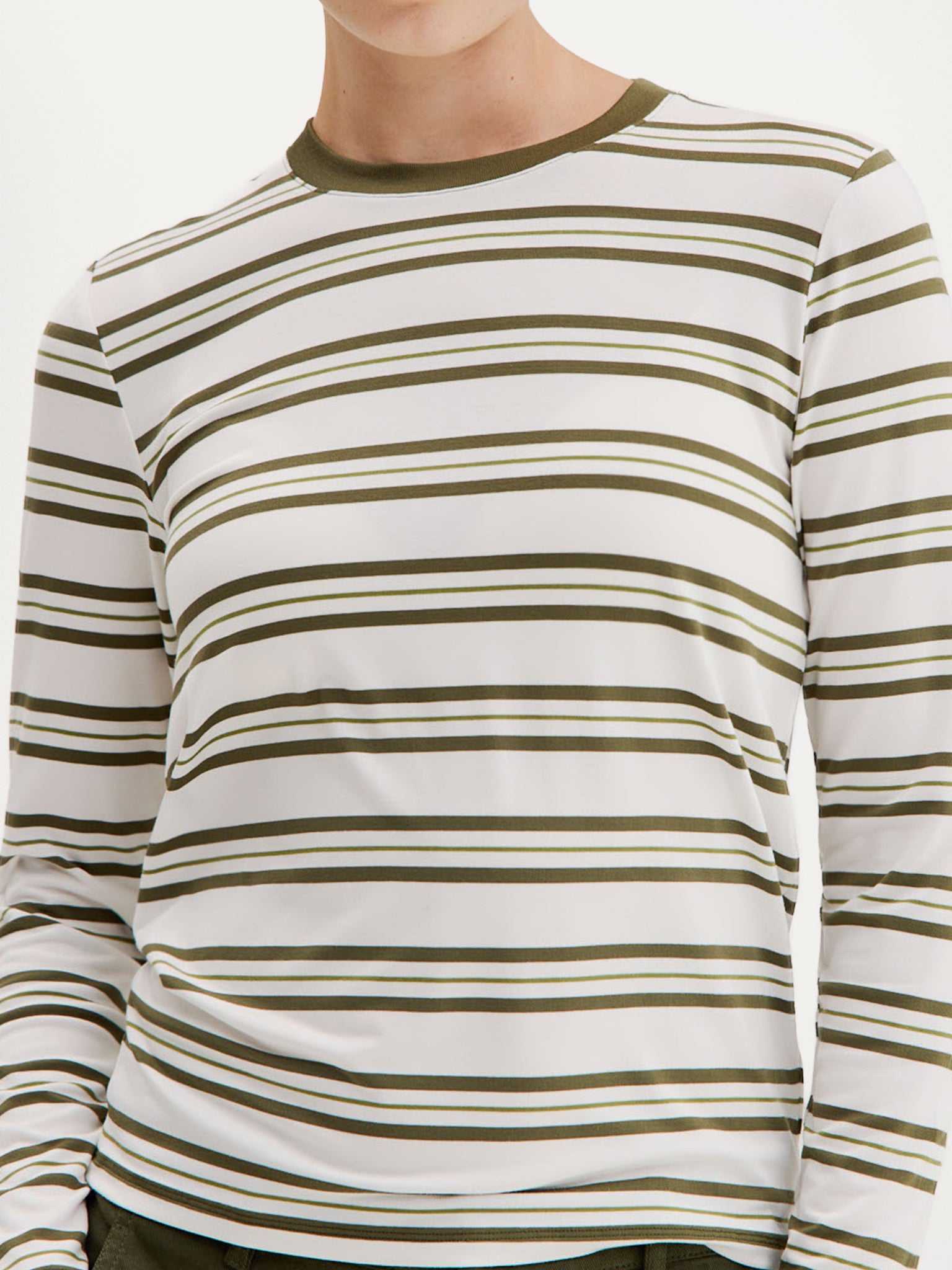 Cosimo T-Shirt | Moss Green Stripe