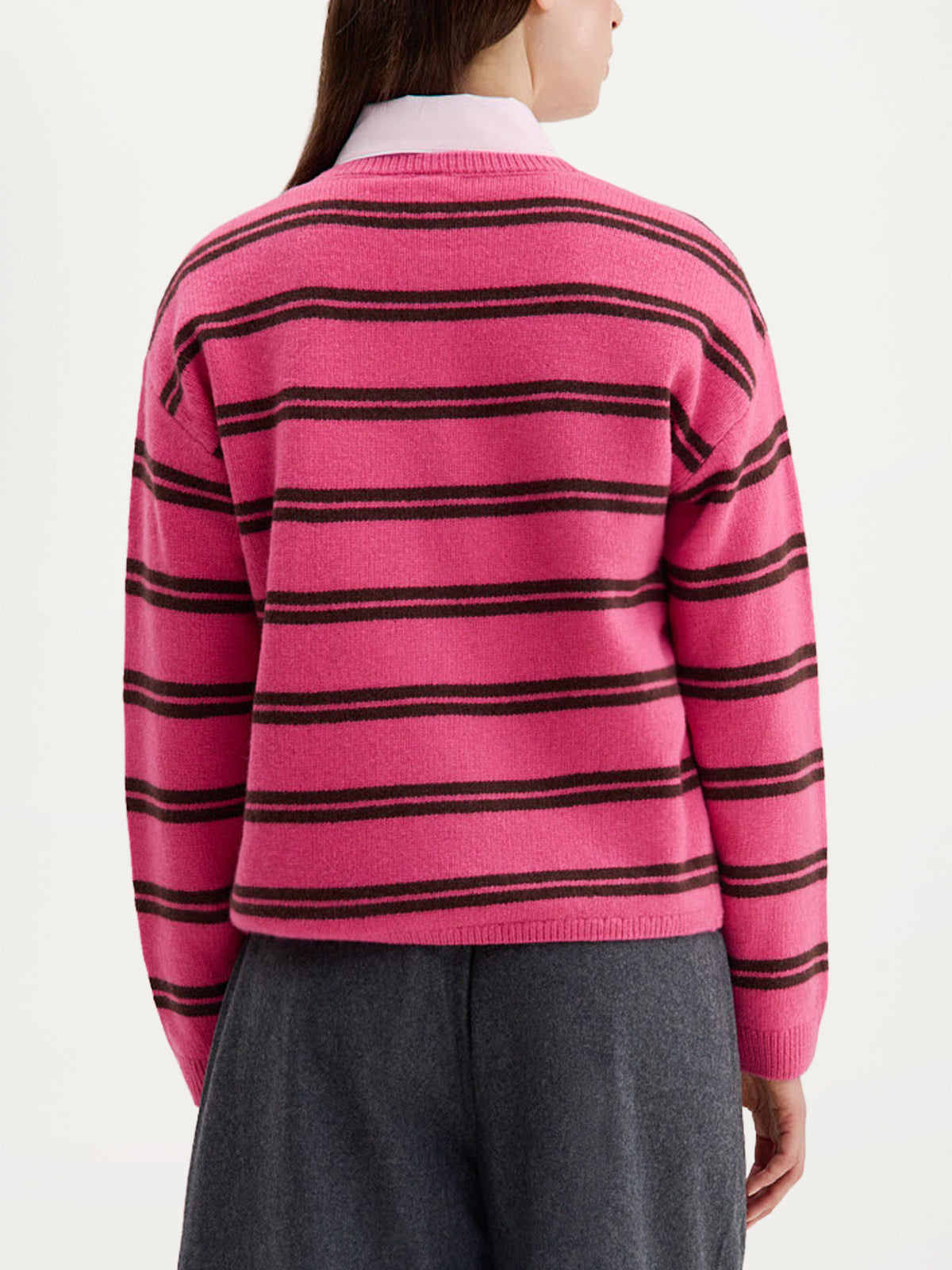 Chiara Cardigan | Stripe Fuchia