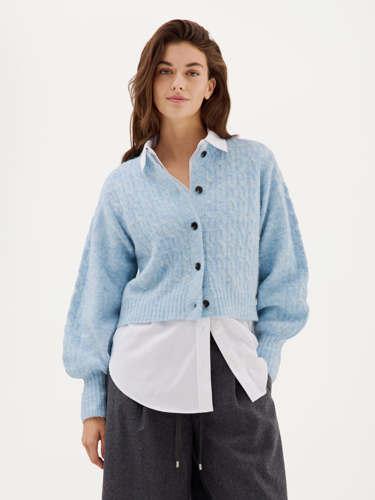 Clarke Cardigan | Light blue melange