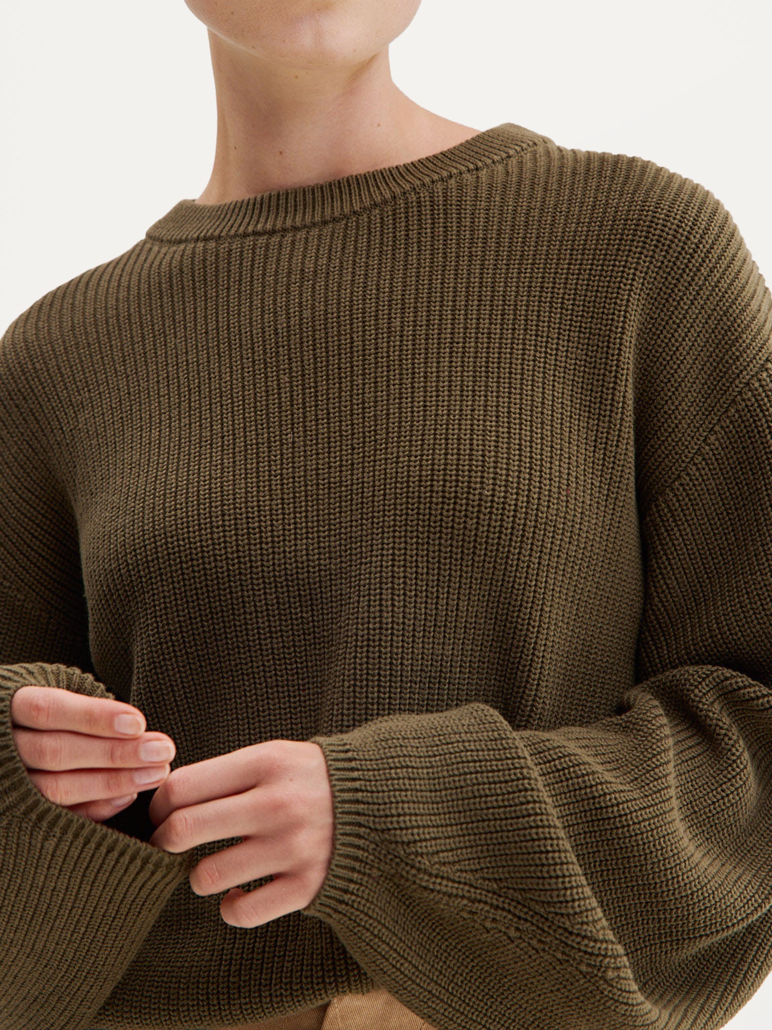 Coral Sweater | Moss Green