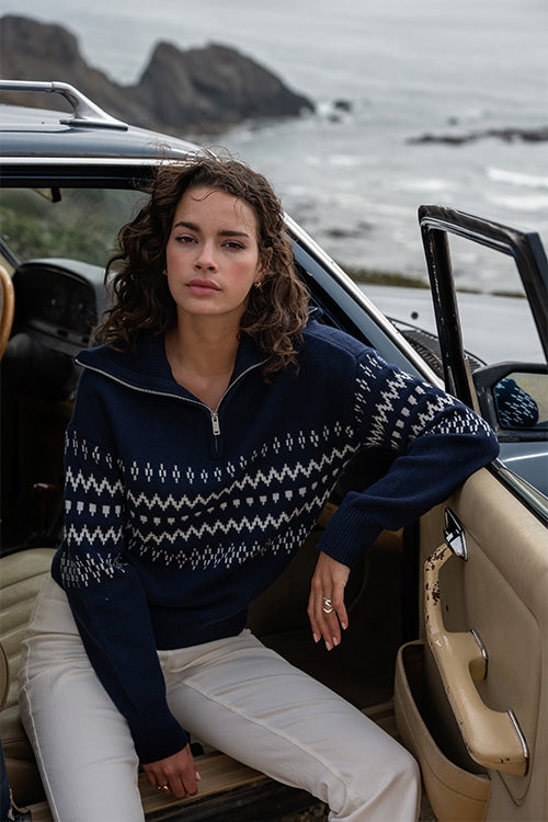 Alana sweater | Navy print